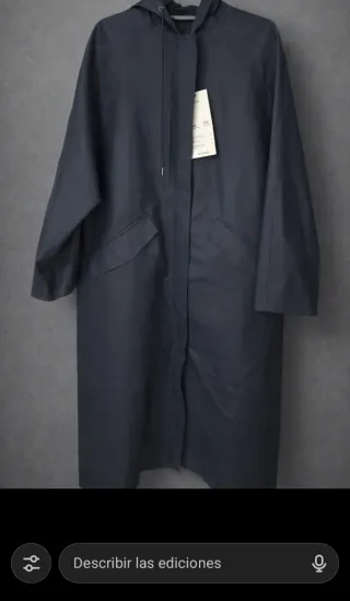 Oysho Impermeable Azul Marino con Capucha