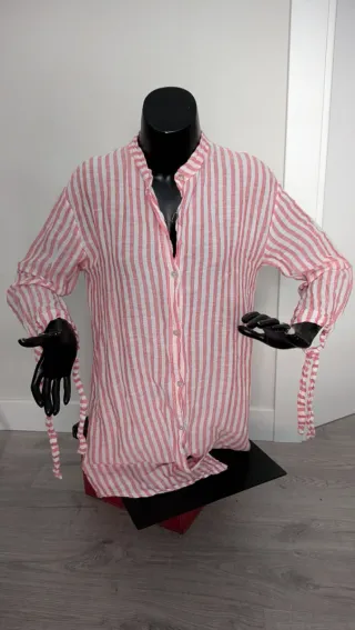 Sobrecamisa rayas rosa y blanco