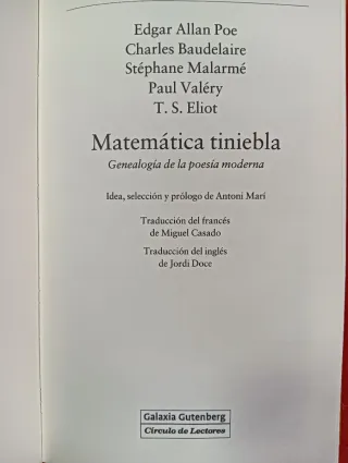 MATEMÁTICA TINIEBLA , GENEALOGÍA , ANTONI MARÍ