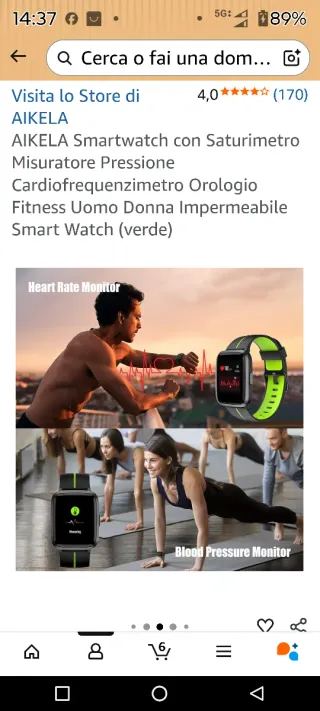 Smartwatch Nero e giallo caterifrangente