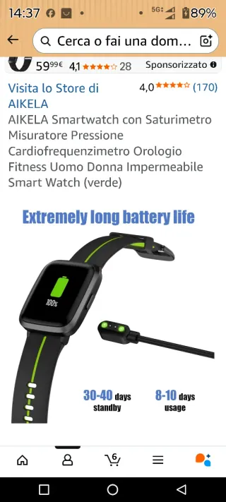 Smartwatch Nero e giallo caterifrangente