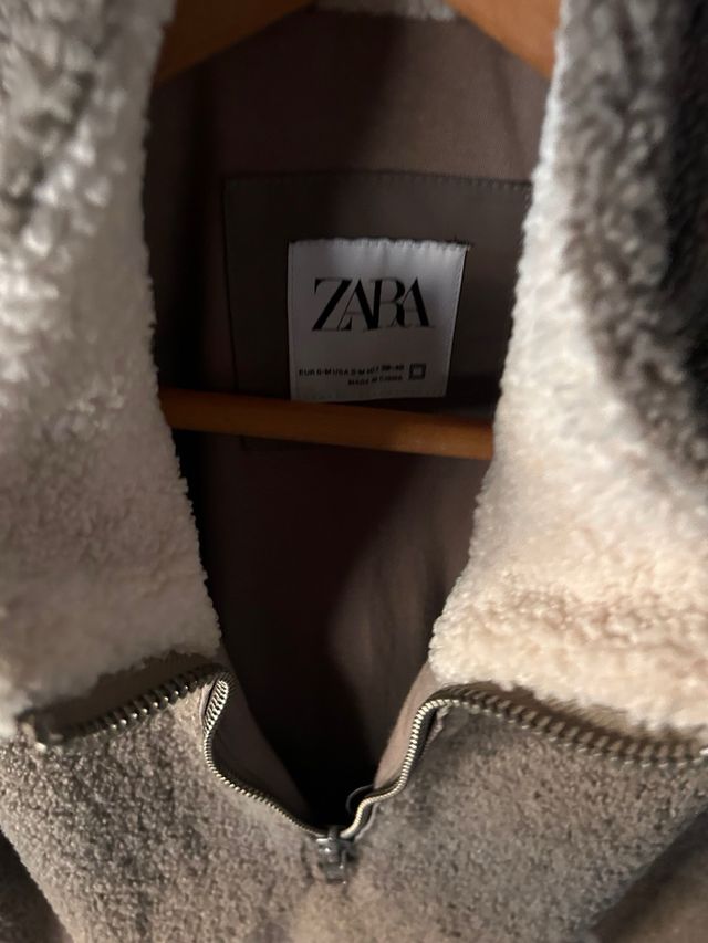 Sudadera borrego beige y verde