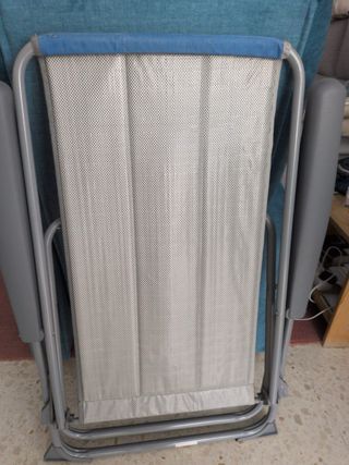 Silla de camping y playa reclinable azul