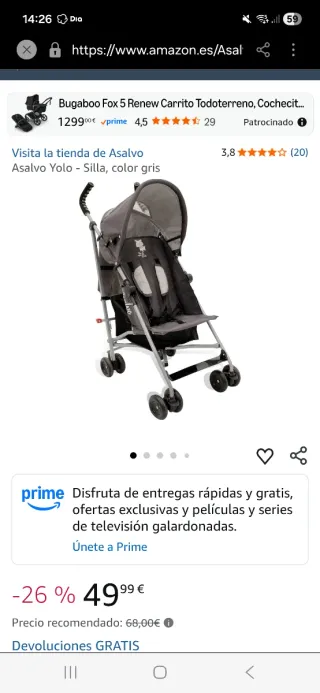Carrito bebé Asalvo gris