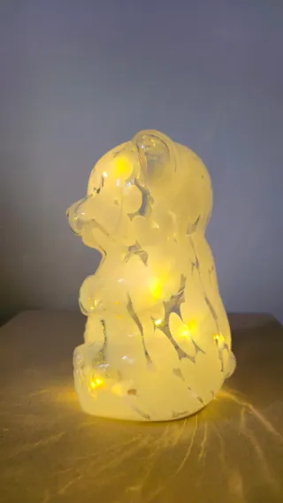 Candeeiro Urso LED Vidro