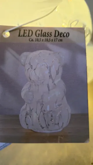 Candeeiro Urso LED Vidro