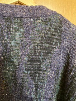 Cárdigan Vintage Punto Morado-Negro