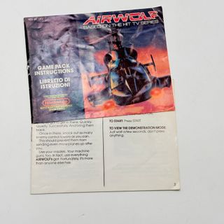 Airwolf NES PAL A Gioco Nintendo Completo