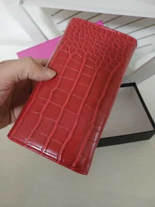 Portafoglio donna Coveri rosso coccodrillo