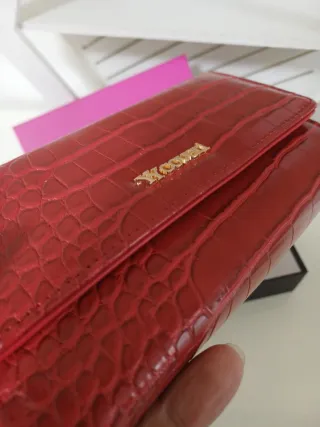 Portafoglio donna Coveri rosso coccodrillo