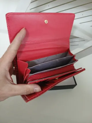Portafoglio donna Coveri rosso coccodrillo