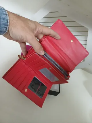 Portafoglio donna Coveri rosso coccodrillo