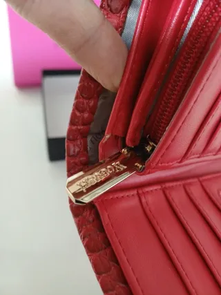 Portafoglio donna Coveri rosso coccodrillo