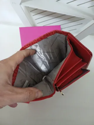 Portafoglio donna Coveri rosso coccodrillo