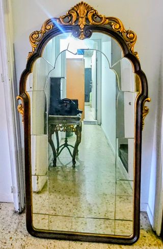 Espejo Marco Dorado Madera Cristal