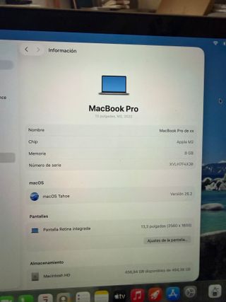 MacBook Pro 13” M2 512GB Gris Espacial