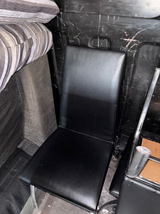 Sillas de comedor negras piel