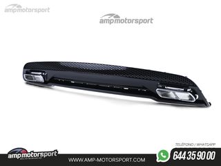 DIFUSOR TRASERO MERCEDES CLASE A W176 AMG + COLAS DOBLES CROMO