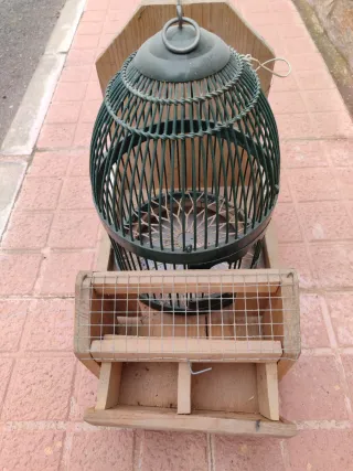 Jaula perdiz con cajón comida