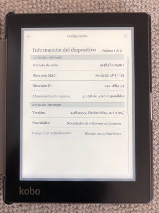 Ebook Kobo Aura Negro con Funda Gris