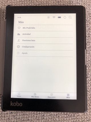 Ebook Kobo Aura Negro con Funda Gris