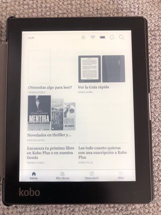 Ebook Kobo Aura Negro con Funda Gris