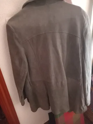 Chaqueta Ante gris Vintage Años 60.