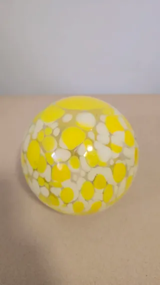 Candeeiro Globo Vidro Amarelo e Transparente