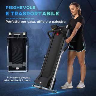Cinta de Correr Eléctrica Plegable, Cinta de Correr Eléctrica Portátil 1.25HP Con Pantalla LCD, Velocidad 1-10 Km/H, Ruedas, Entrenamiento para Casa, Oficina, Gimnasio, Negro y Gris