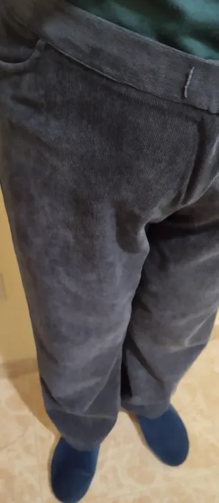 Pantalón pana fina mujer talla 46 azul