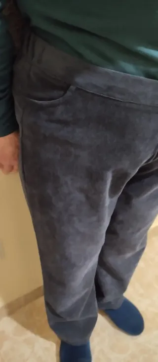 Pantalón pana fina mujer talla 46 azul