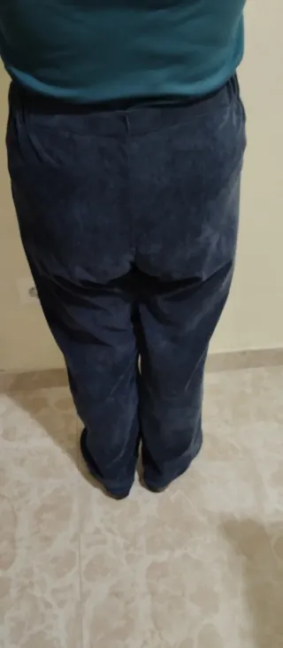 Pantalón pana fina mujer talla 46 azul