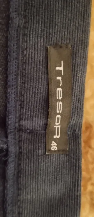 Pantalón pana fina mujer talla 46 azul