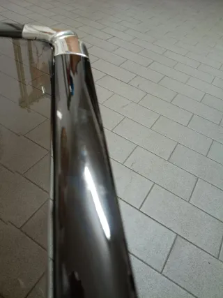 Tavolino Vintage Vetro Fumé Metallo Anni '70