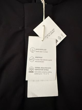 Abrigo largo acolchado negro Zara talla XL