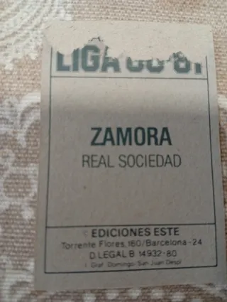 Cromo Zamora 80-81 Real Sociedad