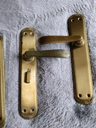 Juego Tiradores Puerta Latón Vintage