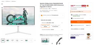 Monitor 27' QHD 260Hz