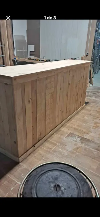 Mostrador de madera rústico