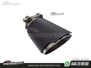 COLA ESCAPE REDONDA TIPO CARBONO 75MM