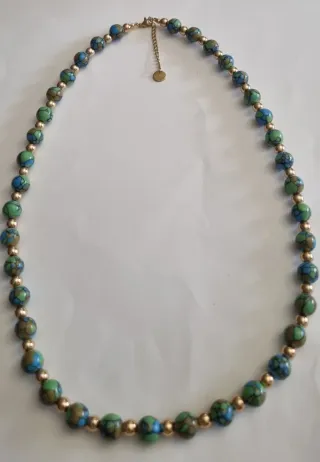 Collar Cuentas de piedras de ceramica enmaltada tr