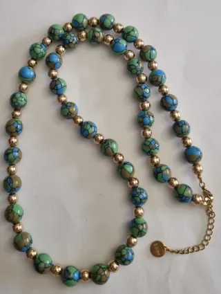 Collar Cuentas de piedras de ceramica enmaltada tr