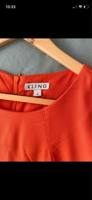 Vestido Kling Talla S Naranja y Blanco