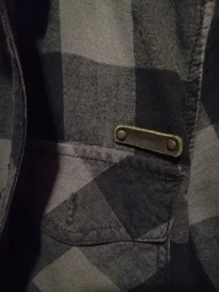 Camisa cuadros Brandit gris y negra