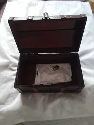 Caja Joyero Madera y Piel Sintética vintage