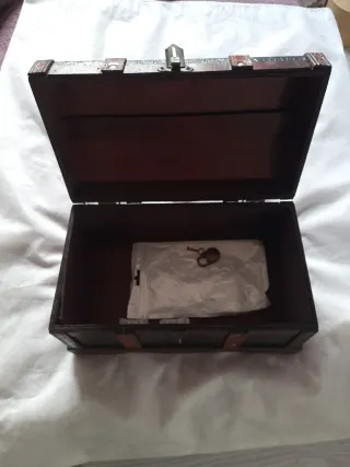 Caja Joyero Madera y Piel Sintética vintage