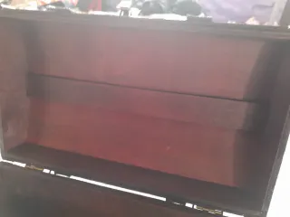 Caja Joyero Madera y Piel Sintética vintage