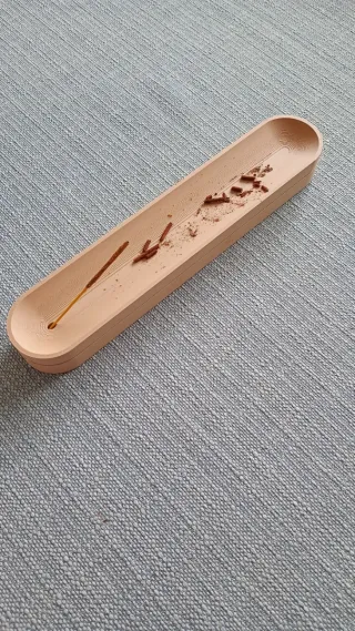 Quemador incienso con almacenaje beige