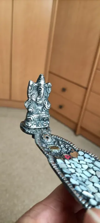 Antiguo quemador incienso artesanal Ganesha