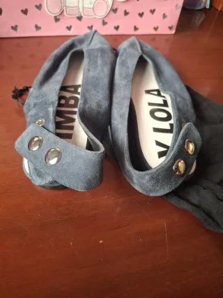 Sandalias Bimba y Lola Talla 40 terciopelo azul